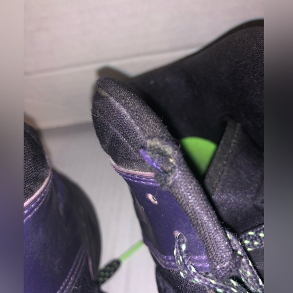 Nike Zoom Lebron James Soldier VII 7 Sneakers Purple Lime Size 10.5 - Picture 6 of 9